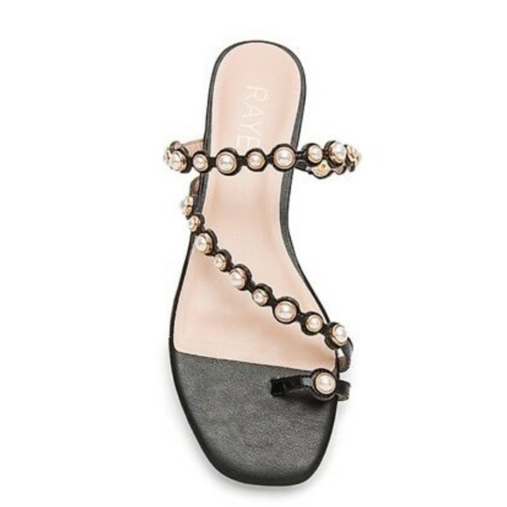 RAYE WILEY SLIDE faux leather + pearls 6.5
